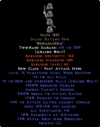 Grand matron bow diablo 2 где взять